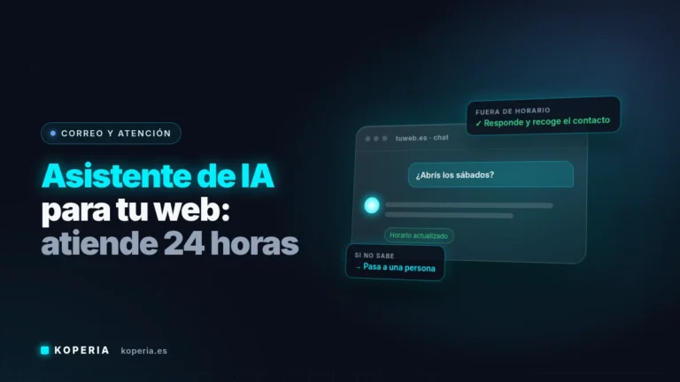 Asistente de IA para la web: responde fuera de horario y pasa a una persona cuando no sabe