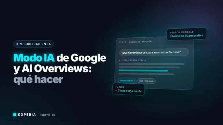 Modo IA de Google y AI Overviews: respuesta con IA que cita la web de una empresa como fuente